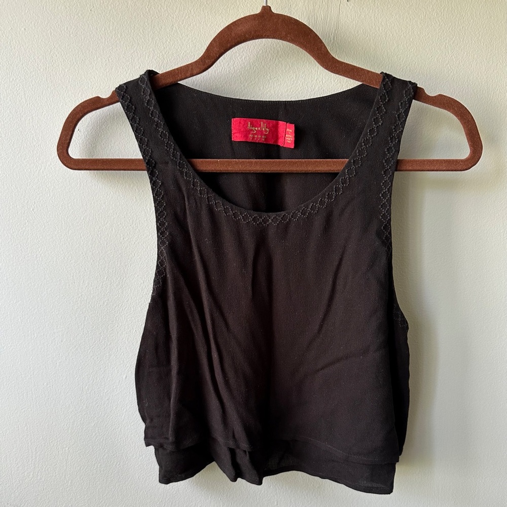 Tigerlily Black Sleeveless Crop - 2